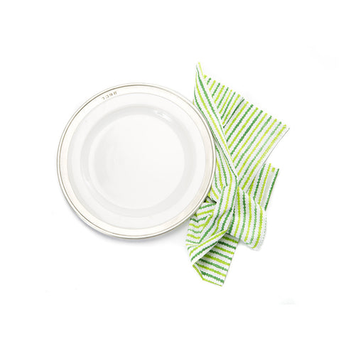 Wavy Stripes in Green Dinner Napkins