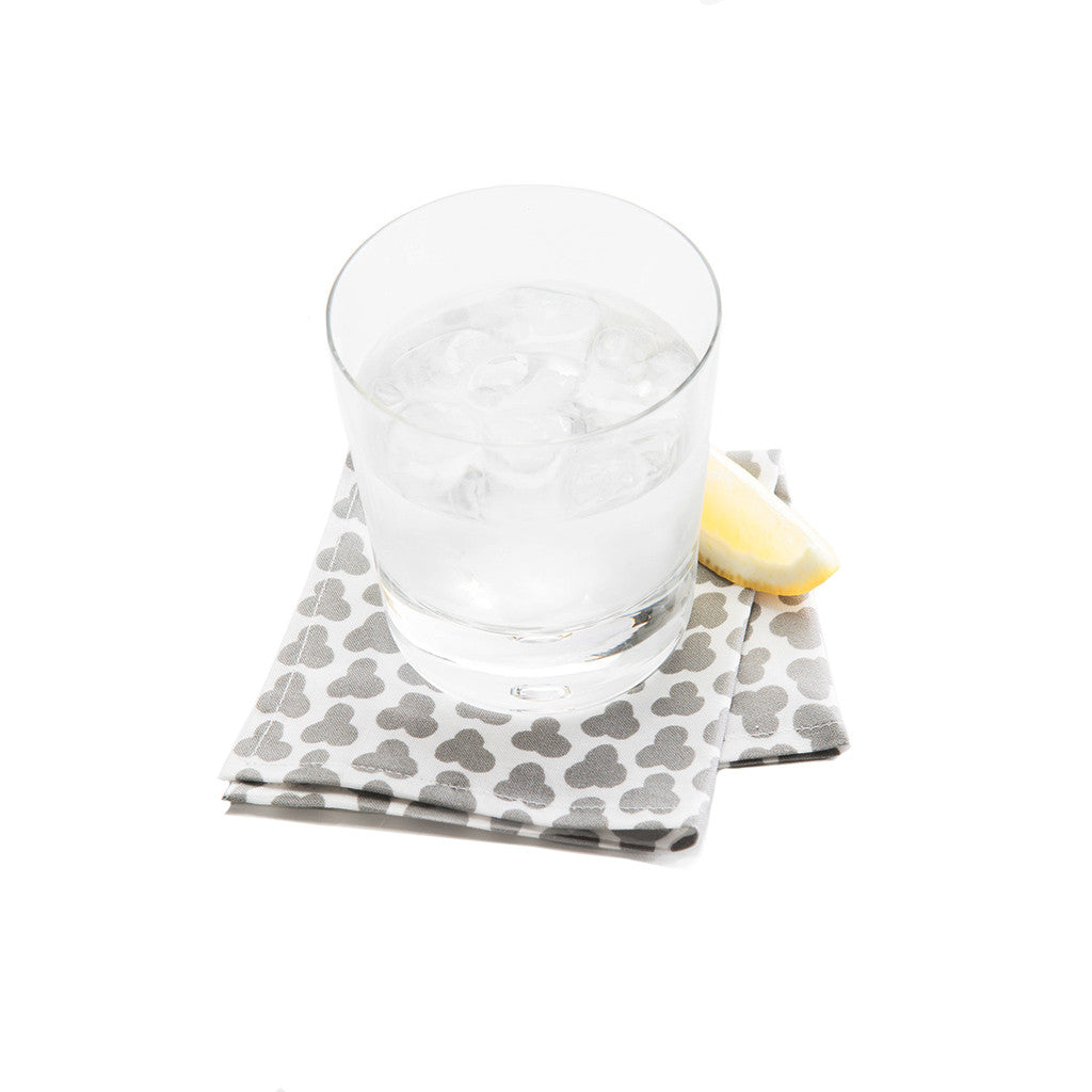 Light Gray Clover Cocktail Napkin